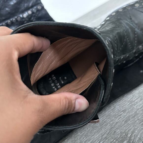 Laurence Dacade Womens Gatsby Studded Leather Boot In‎ Black Size EU 37.5 Biker - Picture 6 of 8